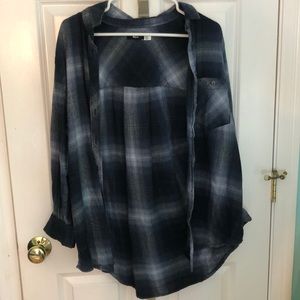 blue/gray/black flannel